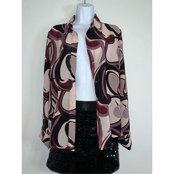 Y2K abstract Longsleeve Button Down. Size medium - Picture 4 of 8